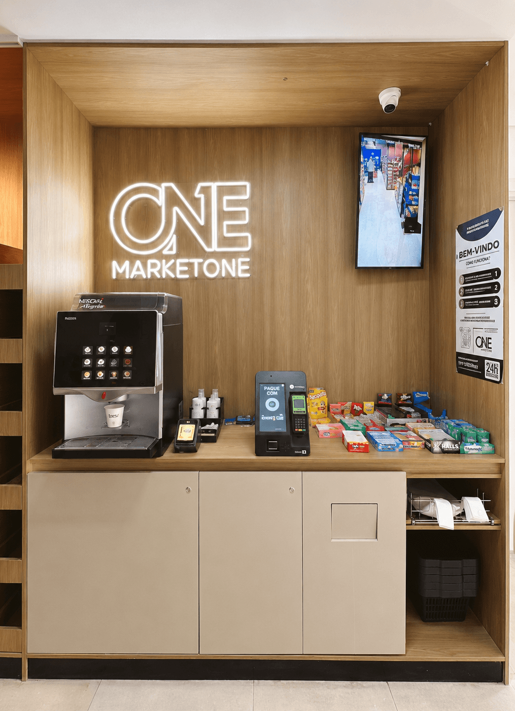 Cafeteira profissional em uma unidade MarketOne